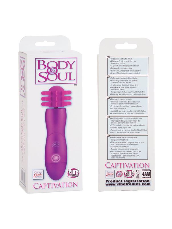 Ярко-розовый вибратор Body  Soul Captivation с вращающимся наконечником
