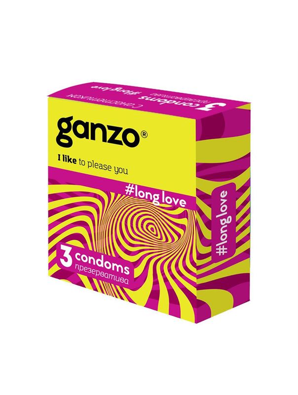 Презервативы с анестетиком для продления удовольствия Ganzo Long Love (3 шт)