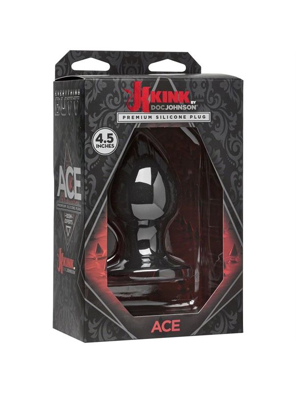 Чёрная анальная пробка Kink Ace Silicone Plug 4.5 - 11,43 см.