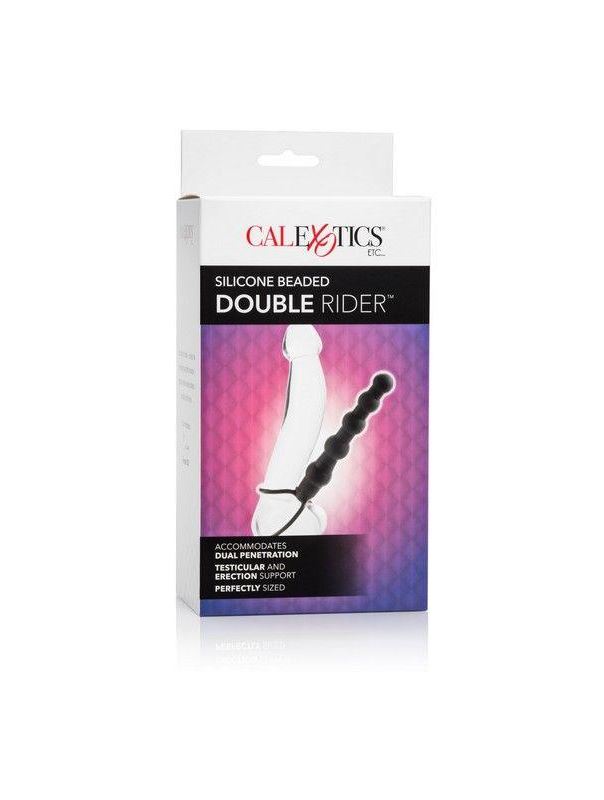 Насадка на пенис для двойного проникновения Silicone Beaded Double Rider (14 см)