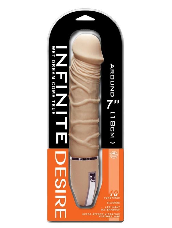 Вибратор-реалистик Infinite Desire телесного цвета - 26 см.