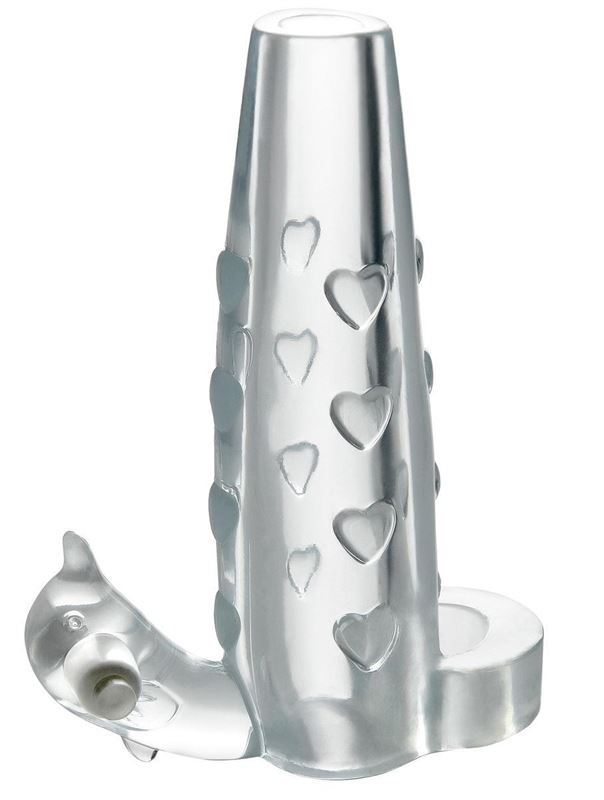 Прозрачная вибронасадка Deluxe Vibrating Penis Enhancer - 13 см.
