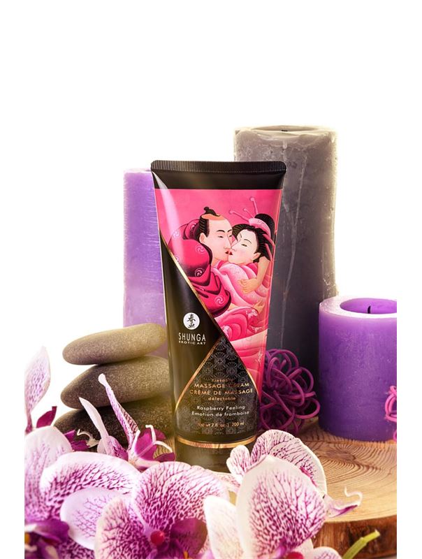 Массажный крем для тела Shunga Raspberry Feeling с ароматом малины (200 мл)