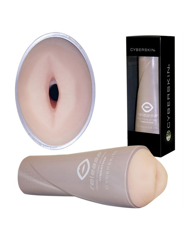 Мастурбатор-ротик в тубусе Cyberskin Deep Throat с вибрацией 