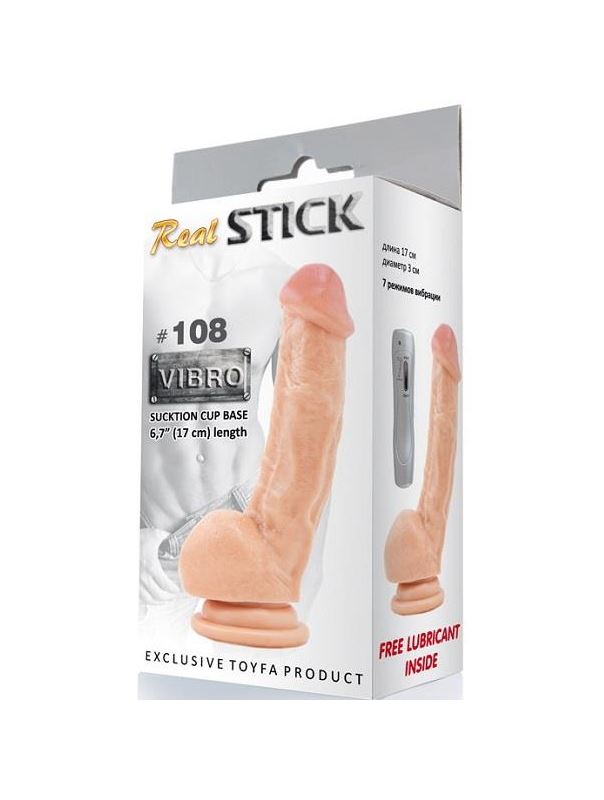 Реалистичный мультискоростной вибратор RealStick #108 - 17 см.