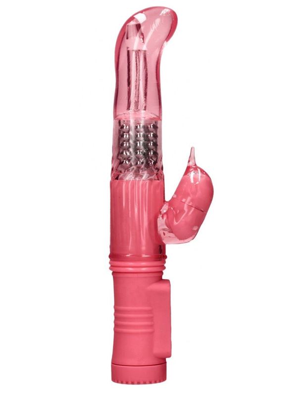 Розовый вибратор кролик Rotating Dolphin (23 см)