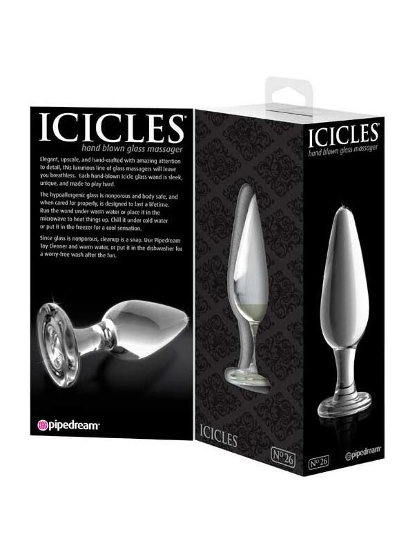 Стеклянный анальный стимулятор Icicles №26 (11,8 см)