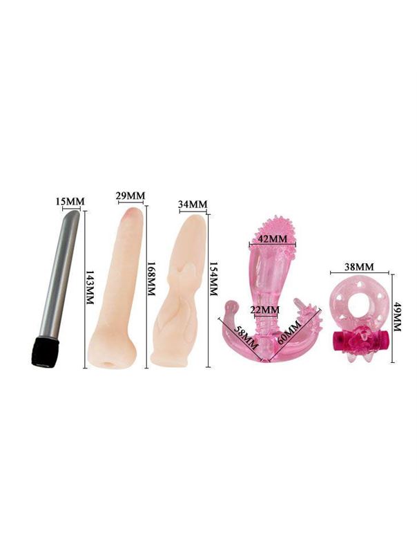 Вибронабор Sex Collection: эрекционное кольцо, вибратор и 3 насадки