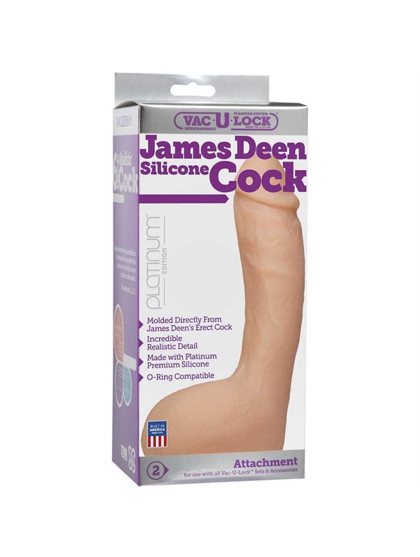 Силиконовая насадка к трусикам Vac-U-Lock - James Deen Silicone Cock - 20 см.