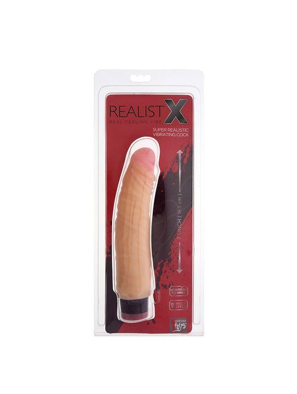 Телесный вибратор-реалистик REALSTUFF 7INCH VIBRATOR - 18,5 см.