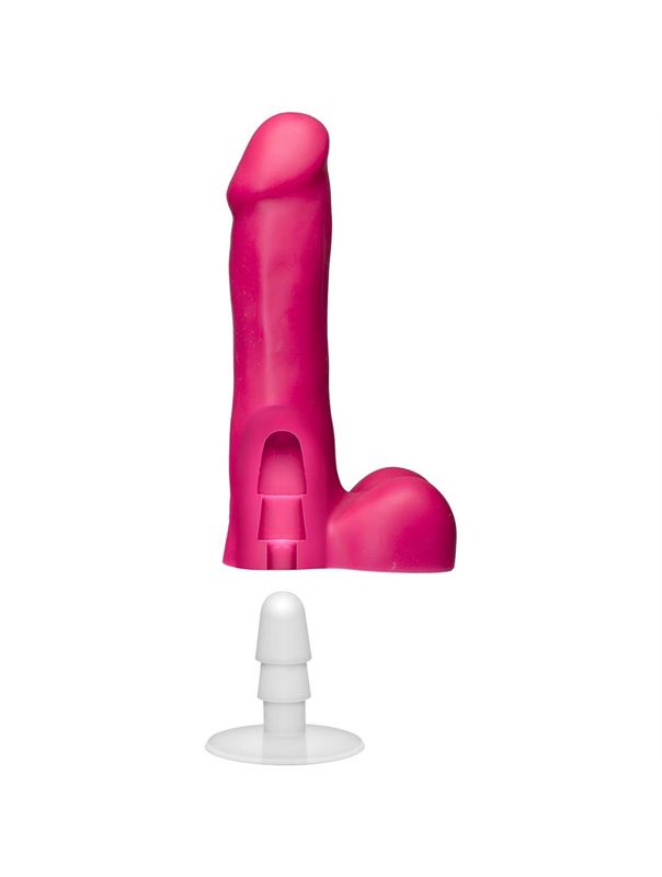 Розовый фаллоимитатор Icon 6 Slim Dong with Balls - 16,5 см.