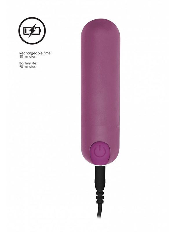 Фиолетовая перезаряжаемая вибропуля 7 Speed Rechargeable Bullet (7,7 см)