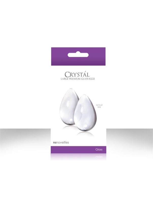 Большие прозрачные стеклянные вагинальные шарики CRYSTAL KEGEL EGGS