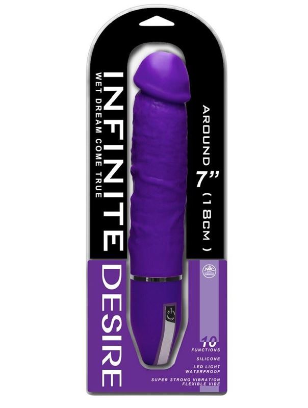 Фиолетовый вибратор-реалистик Infinite Desire - 26 см.