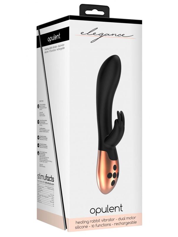 Черный вибратор Opulent с подогревом (20,3 см)
