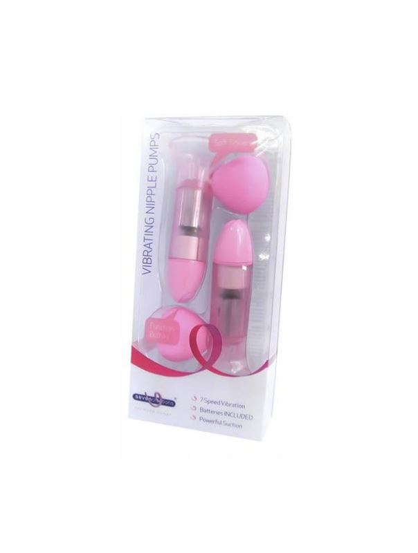 Розовые виброприсоски-стимуляторы для сосков Vibrating Nipple Pumps