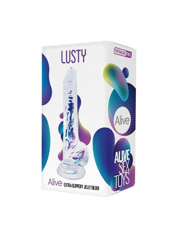 Прозрачный фаллоимитатор на присоске Lusty Jelly Dildo (18 см)