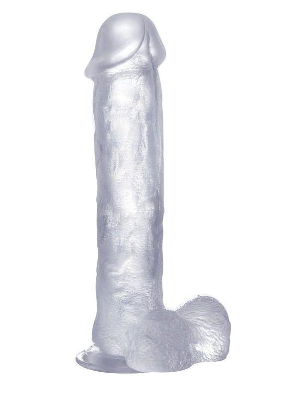 Прозрачный фаллоимитатор Realistic Cock 11 With Scrotum - 29,5 см.