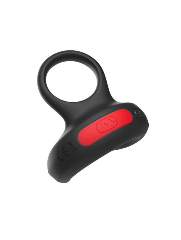 Черное эрекционное виброкольцо Cock Ring с пультом ДУ