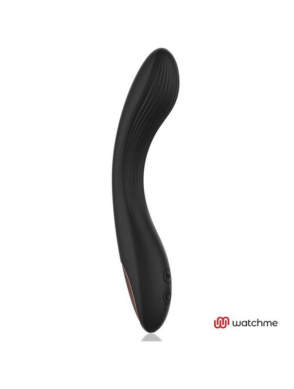 Черно-золотой вибратор с пультом-часами Anne's Desire Curve G-Spot Vibe Wireless Watchme (20,5 см)