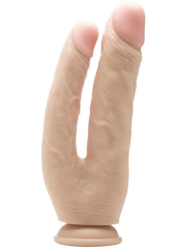 Телесный анально-вагинальный фаллоимитатор Realistic Double Cock 10 (25,5 см)