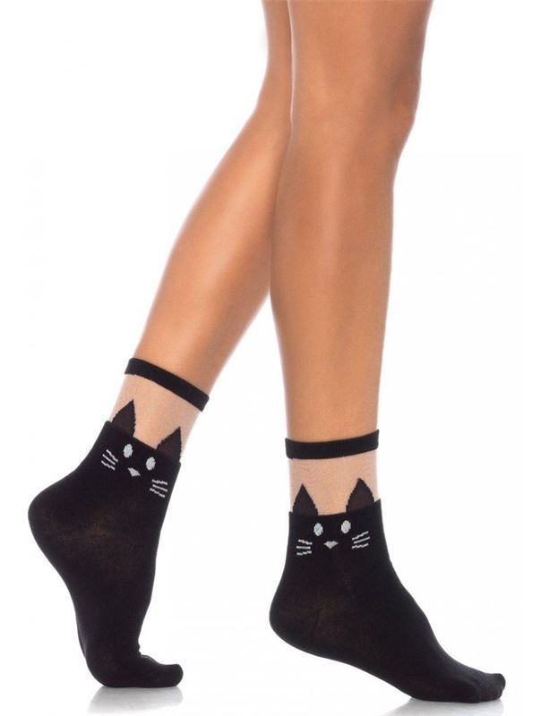 Носки с котиками BLACK CAT OPAQUE ANKLET