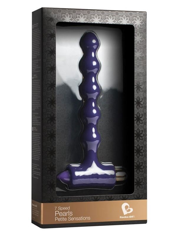Фиолетовая анальная виброёлочка PETITE SENSATIONS PEARLS PURPLE - 16,9 см.
