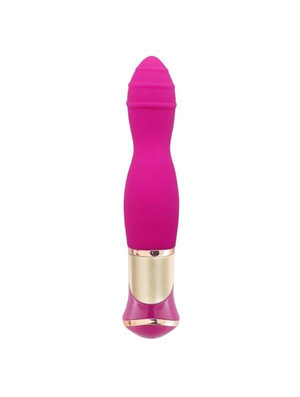 Ярко-розовый вибратор ротатор ECSTASY Deluxe Rippled Vibe (20 см)