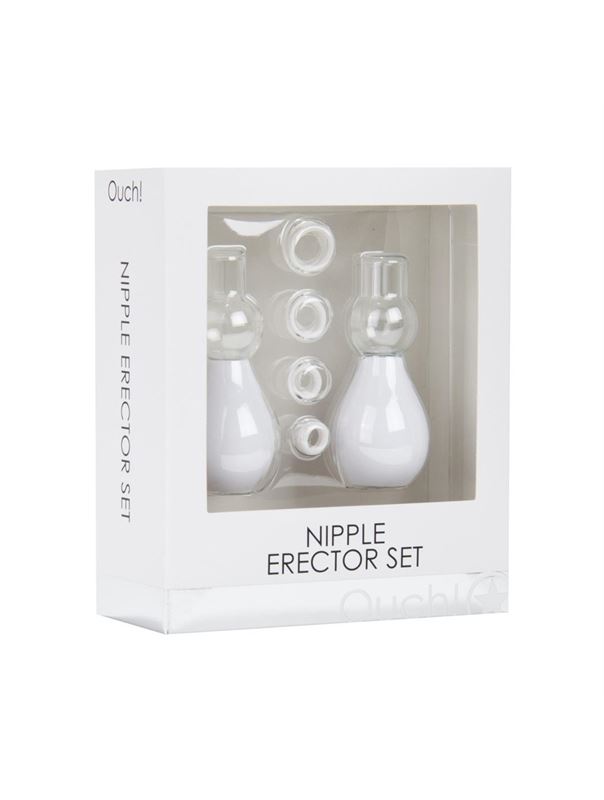 Белый набор для стимуляции груди Nipple Erector Set