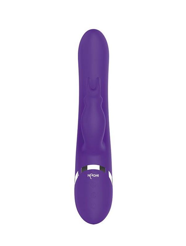 Фиолетовый вибратор кролик с пуш-эффектом NAGHI NO.39 RECHARGEABLE THRUSTER VIBE (15 см)