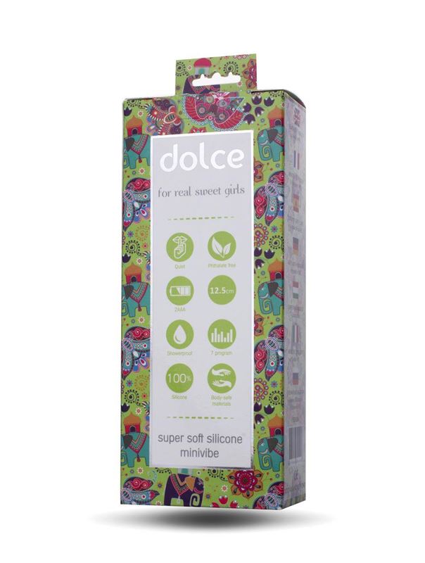 Нежно-зелёный вибратор Dolce Jaxon - 12,5 см.