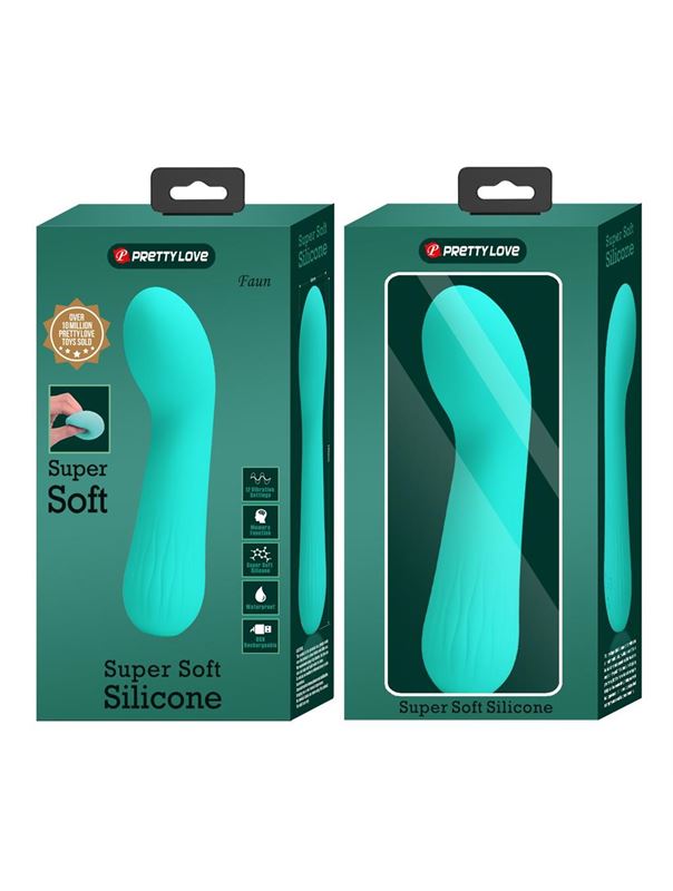 Бирюзовый изогнутый вибратор Faun (15 см)
