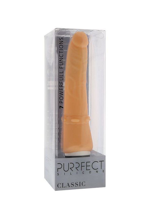 Реалистичный вибромассажёр PURRFECT SILICONE - CLASSIC (17,5 см)