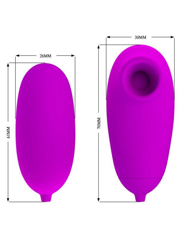 Лиловый вакуумный стимулятор клитора с виброяйцом