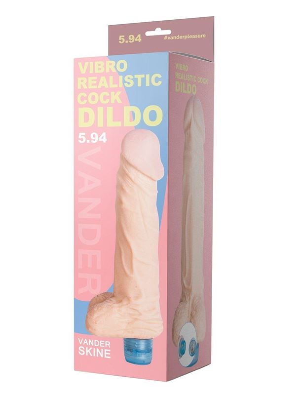 Телесный вибратор Vibro Realistic Cock Dildo (18 см)