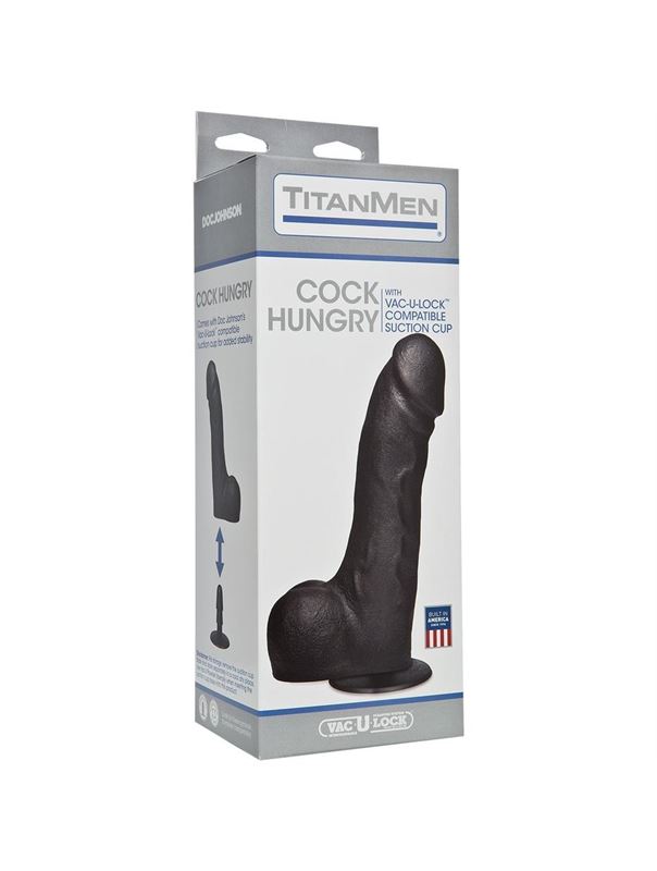 Черный фаллоимитатор на присоске Cock Hungry - 26,7 см.