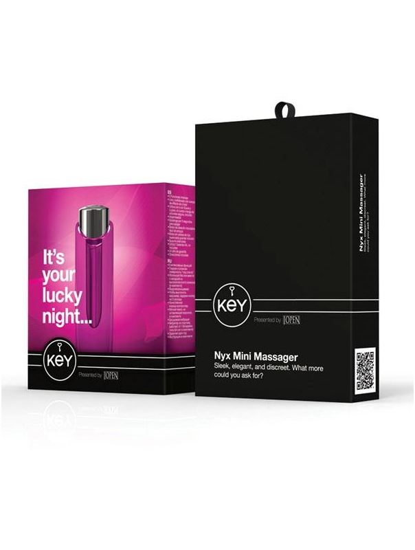 Элегантный розовый минивибратор со снимающейся насадкой Nyx Mini (12,75 см)