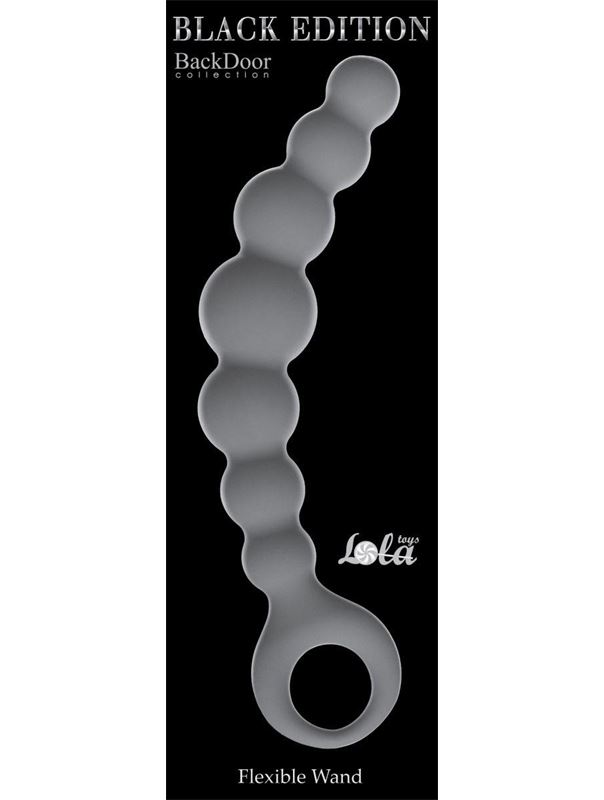 Серая упругая анальная цепочка Flexible Wand - 18 см.