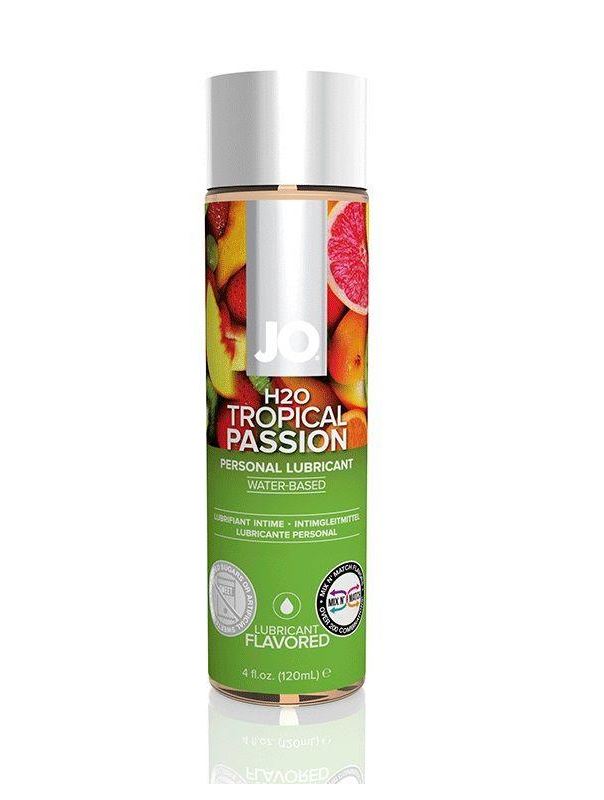 Лубрикант на водной основе с ароматом тропических фруктов JO Flavored Tropical Passion - 120 мл.