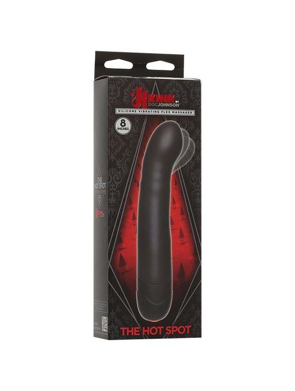 Черный вибромассажер для зоны G с подвижным кончиком The Hot Spot (20,7 см)