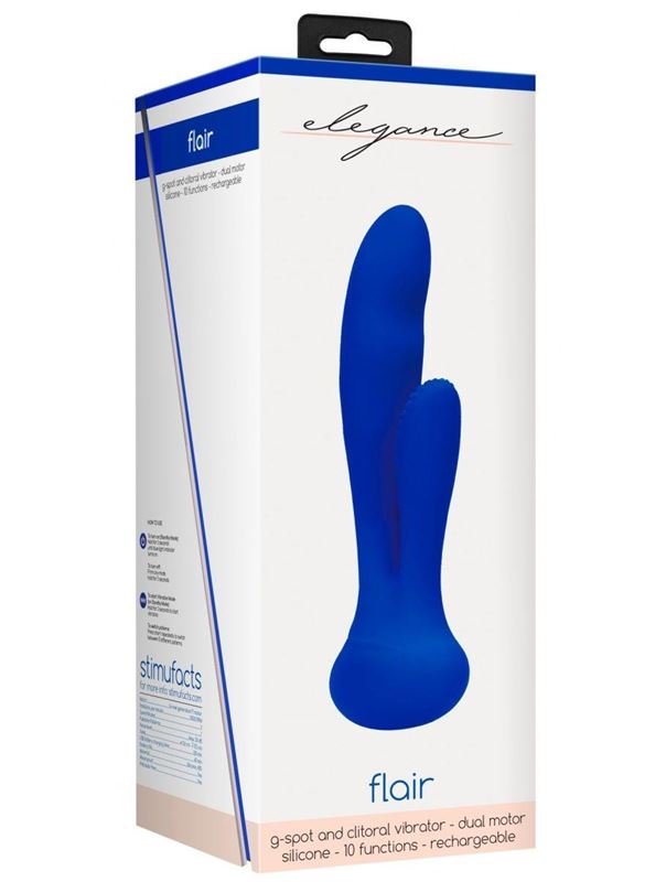 Синий вибратор G-Spot and Clitoral Vibrator Flair (17,5 см)