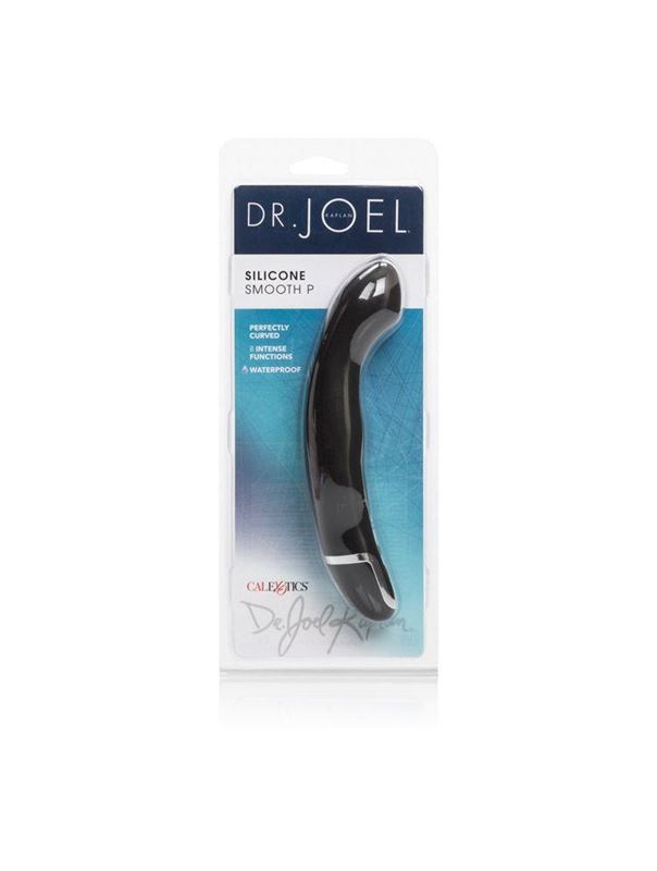 Чёрный стимулятор простаты с вибрацией Dr. Joel Silicone Smooth P - 16 см.