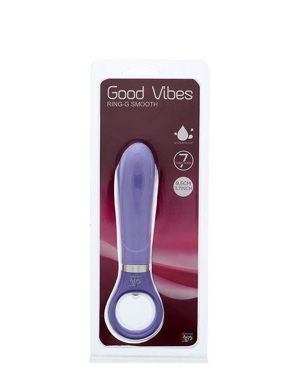 Фиолетовый анальный вибратор GOOD VIBES RING-G SMOOTH (15,5 см)