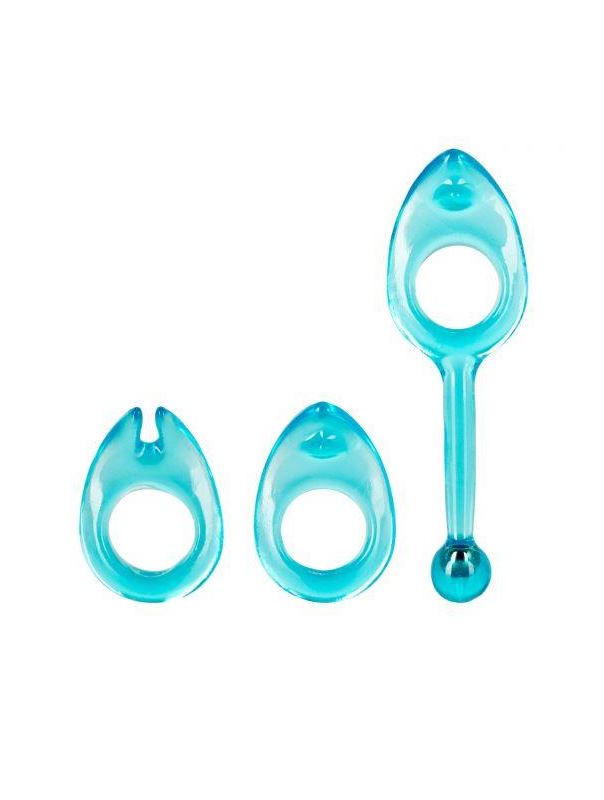 Набор из 3 голубых эрекционных колец Class Rings