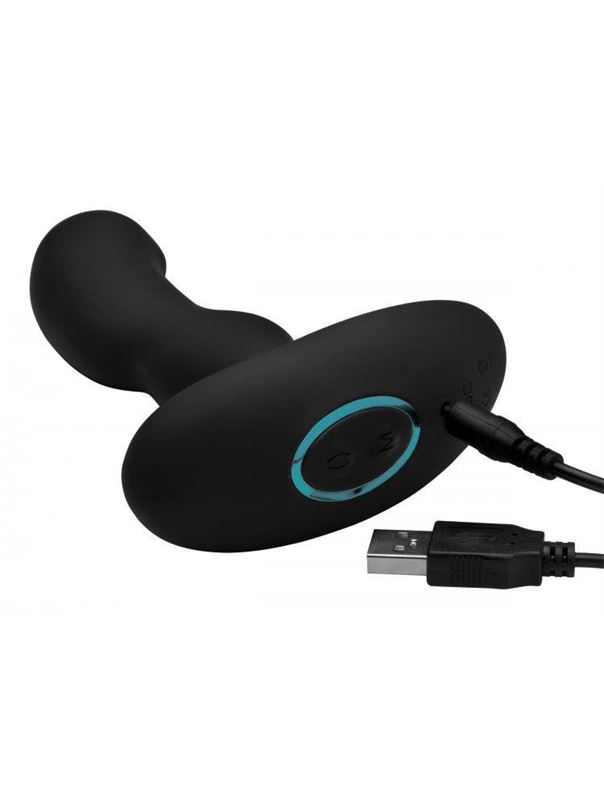 Черный массажер простаты Pro-Digger 7X Silicone Stimulating Beaded P-Spot Vibe