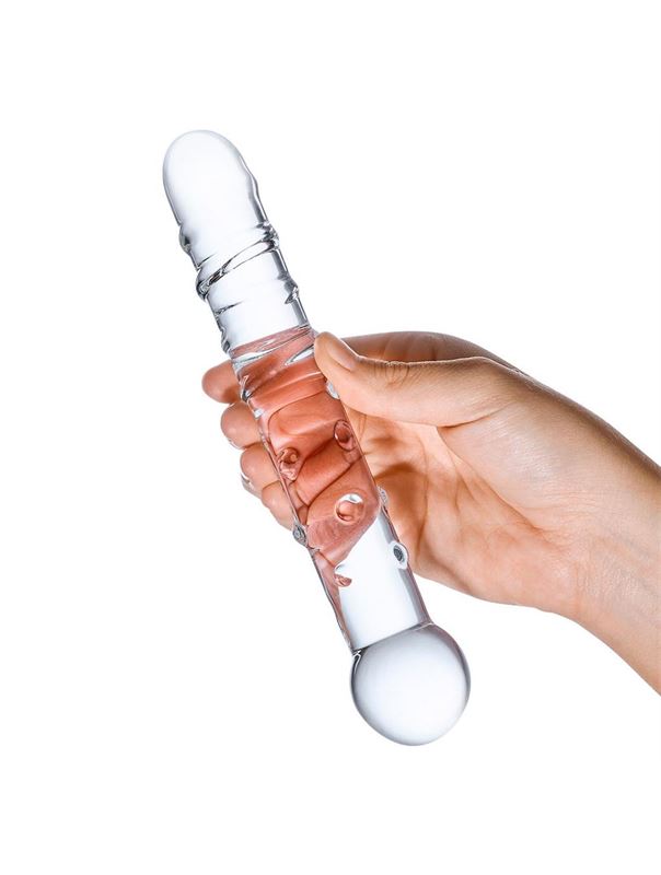 Стеклянная прозрачная палочка-фаллос Callisto Clear Glass Dildo (18 см)