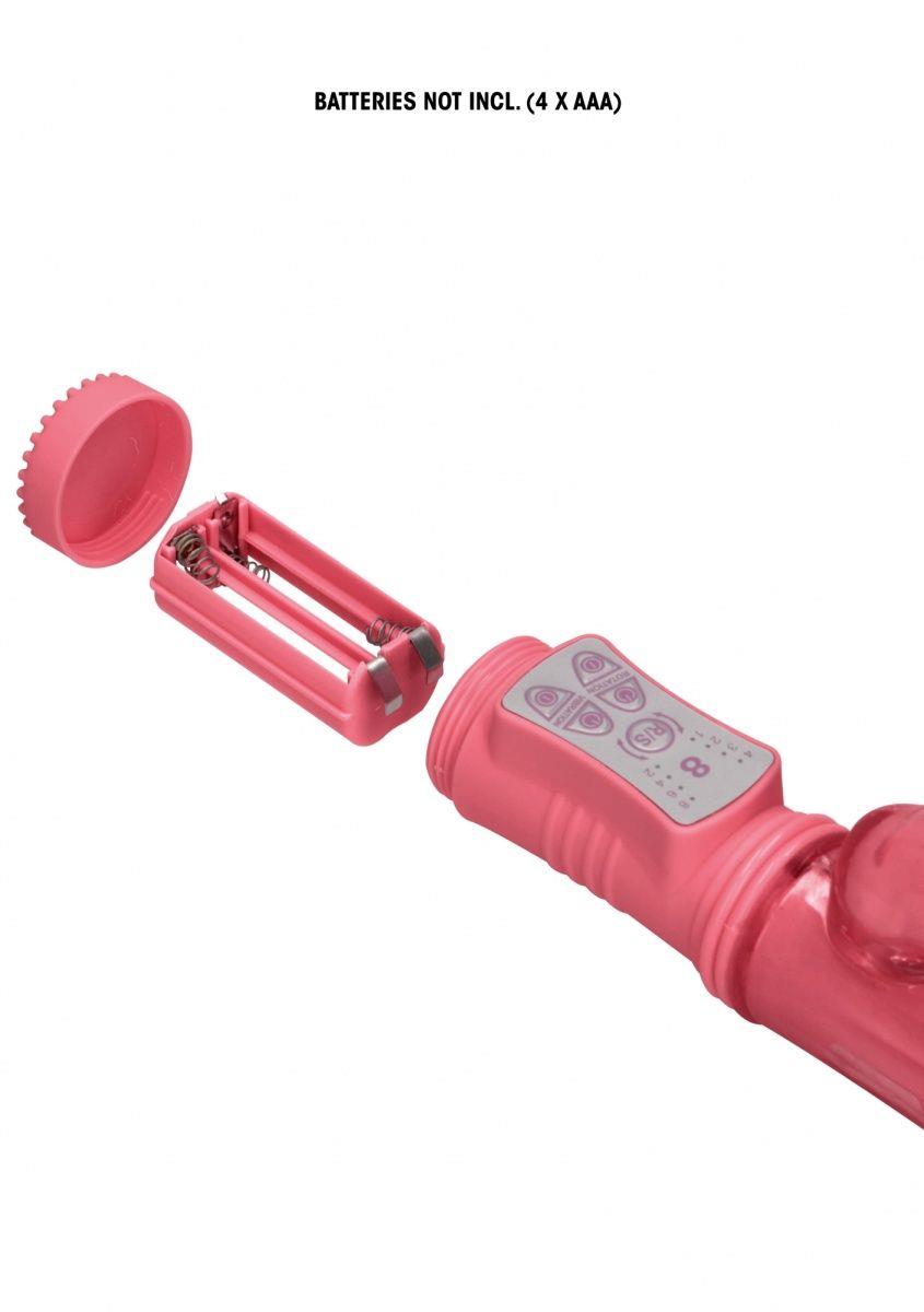 Розовый вибратор кролик Rotating Bubbles (23,2 см)