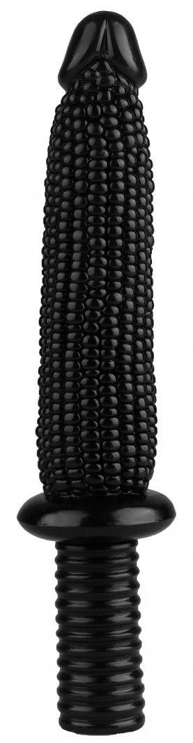 Черный реалистичный анальный жезл - Кукуруза (33,5 см)