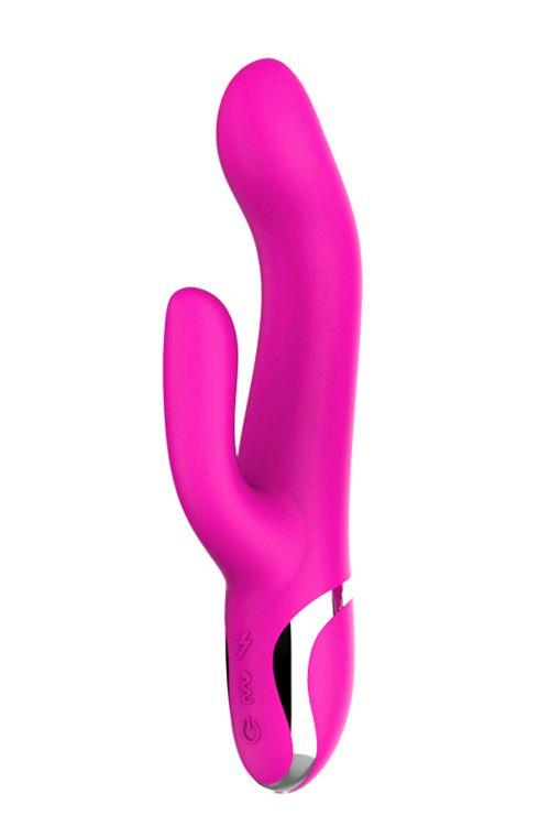 Розовый вибратор кролик NAGHI NO.43 RECHARGEABLE DUO VIBRATOR (23 см)