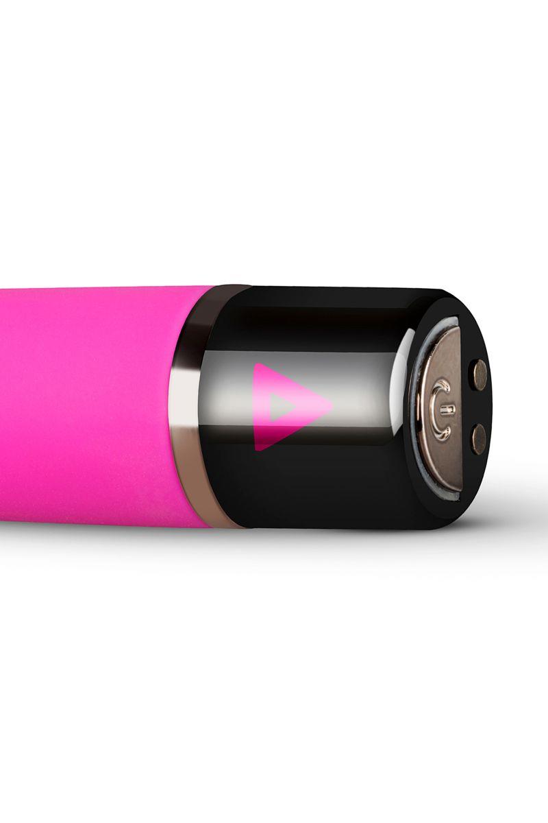 Розовый силиконовый мини вибратор Lil Bullet (10 см)